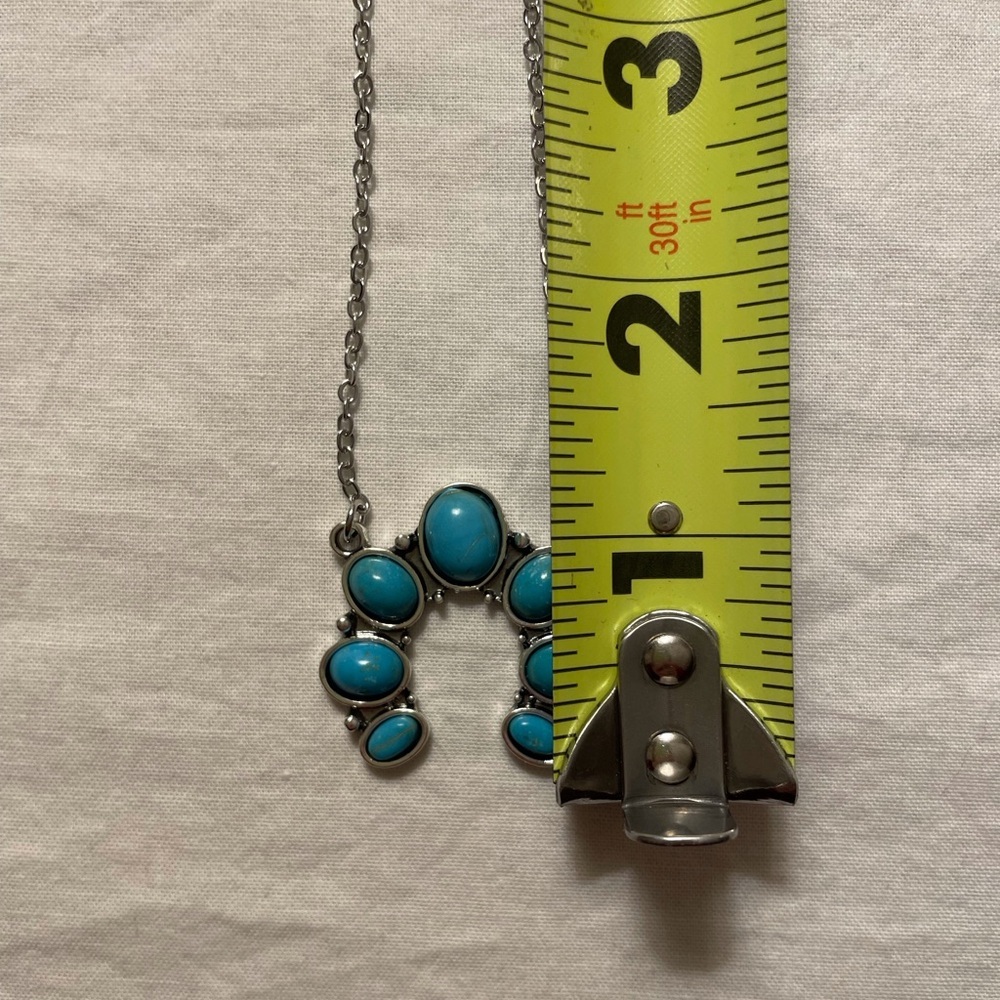 Faux Turquoise Cluster Necklace - Picture 8 of 9